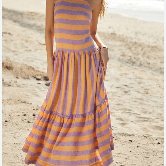 NWT Anthropologie By Anthropologie Grommet Halter Maxi Dress Women's Size XL - Picture 9 of 9